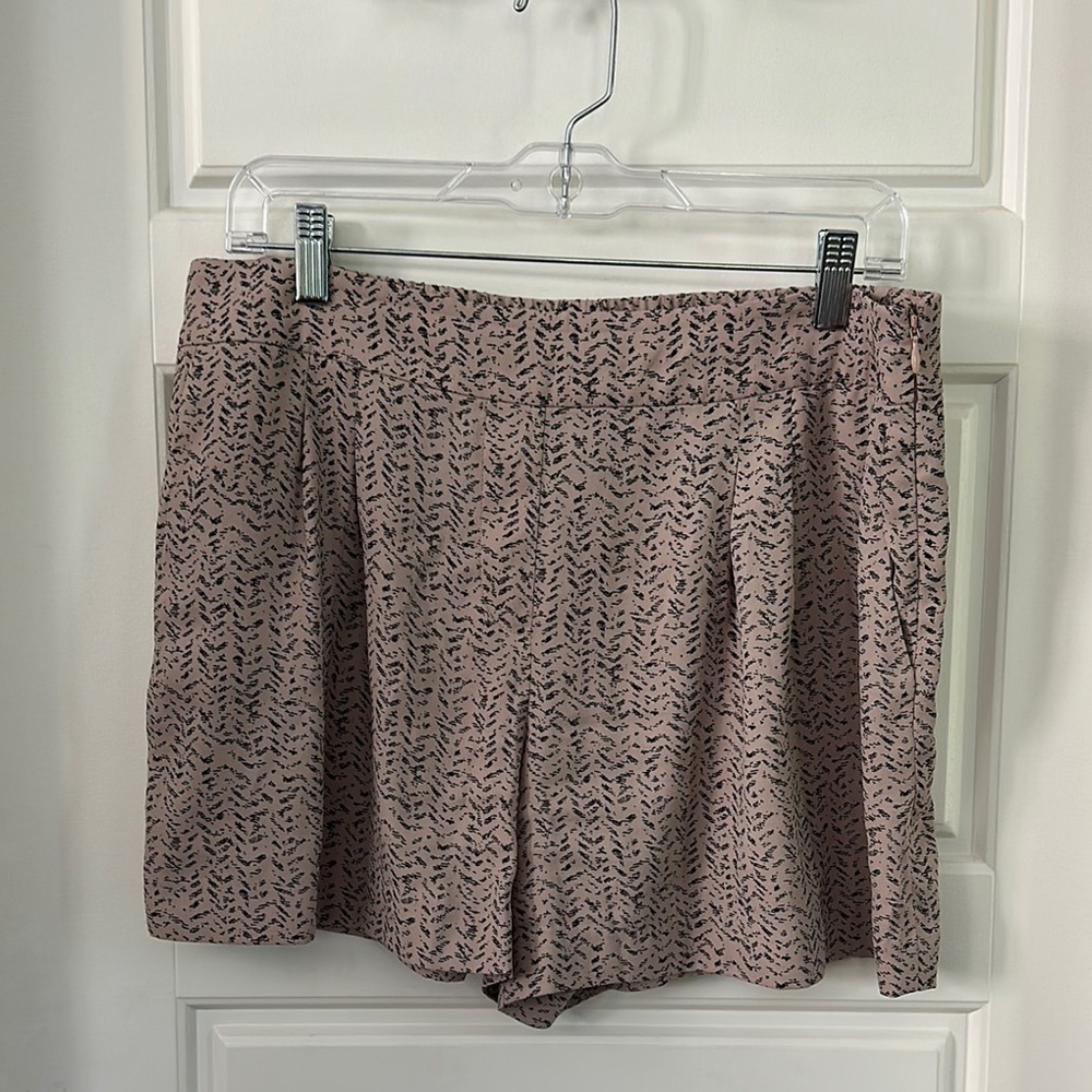 LOFT High Waist Tan and Black Shorts Chic Style